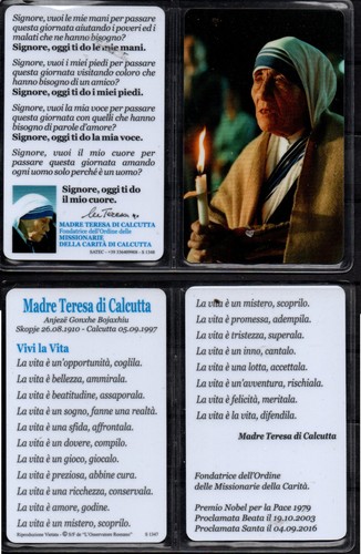 Santino madre teresa - teresa, di