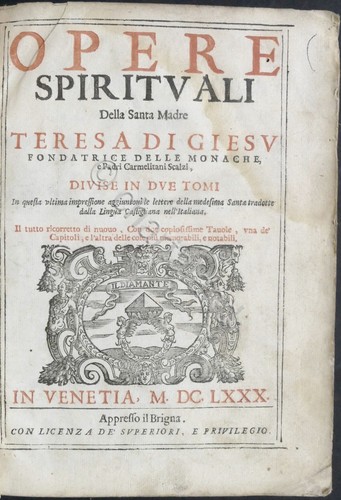 Opere spirituali della - , santa
